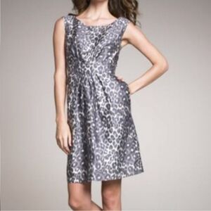 Kate Spade Deanna Grey Leopard Print Fit & Flare Sleeveless Dress Size 6